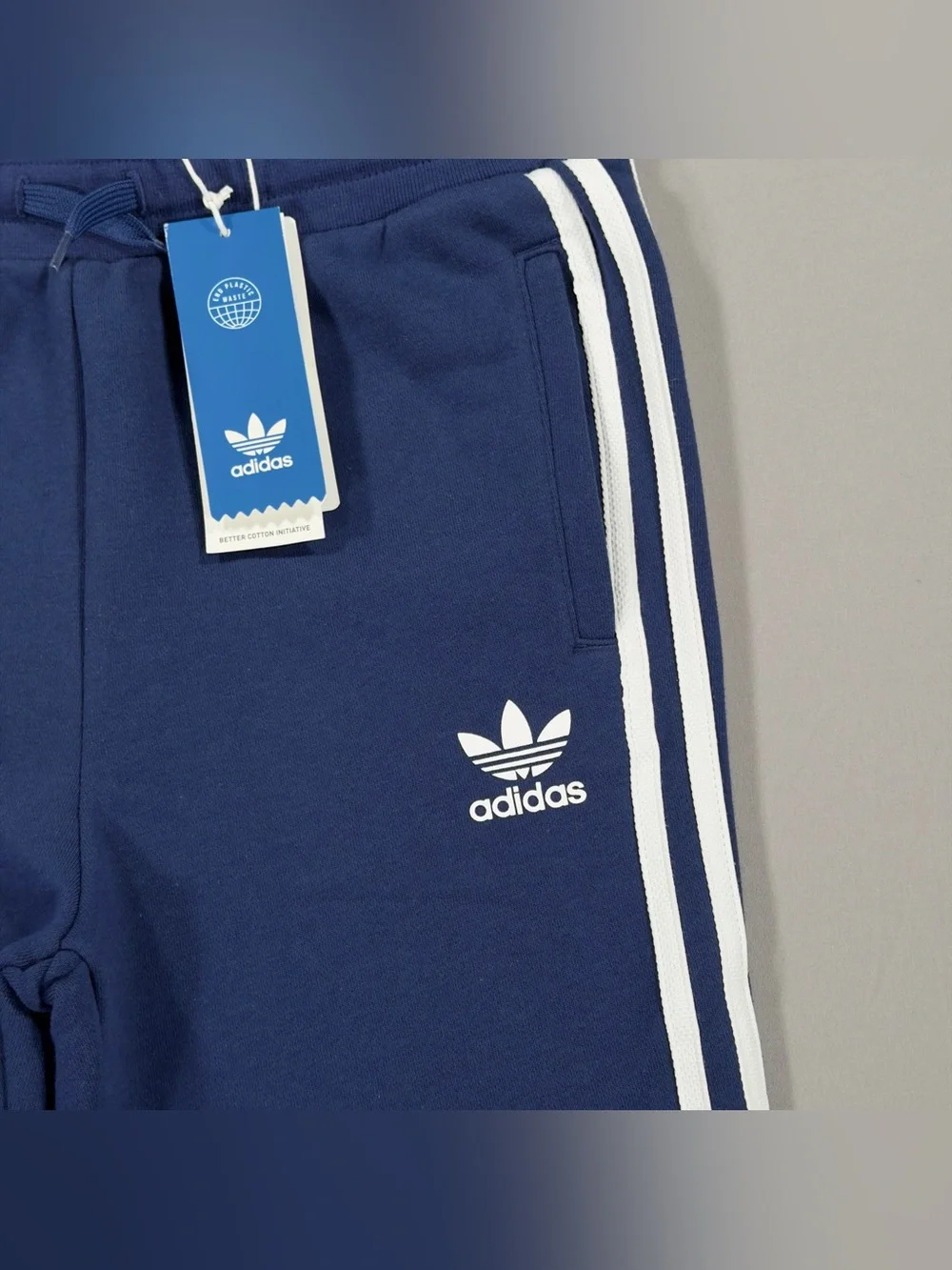 Adidas Youth M Medium Trefoil Pants Navy Blue White Stripe Joggers Tracksuit NWT